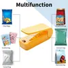 Snacks Packer Hand Press Plastic Packaging Machine 2-speed Adjustable Vacuum Seal Clamps Moisture-proof Preservation Bags Sealer 5