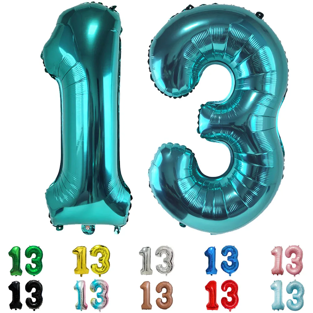 בלוני ספרה 13 צבעוניים 32 אינץ
