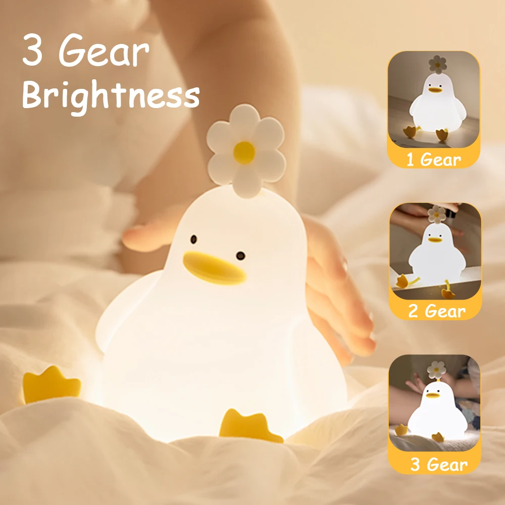 Zendure LED Duck Night Light - Rechargeable Silicone Bedside Lamp For Kids & Breastfeeding