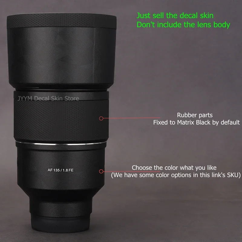 삼양 AF 135mm F1.8 FE 카메라 렌즈 보호 스티커, 긁힘 방지 비닐 랩 필름, 마운트용 135 1.8 F/1.8 데칼 스킨