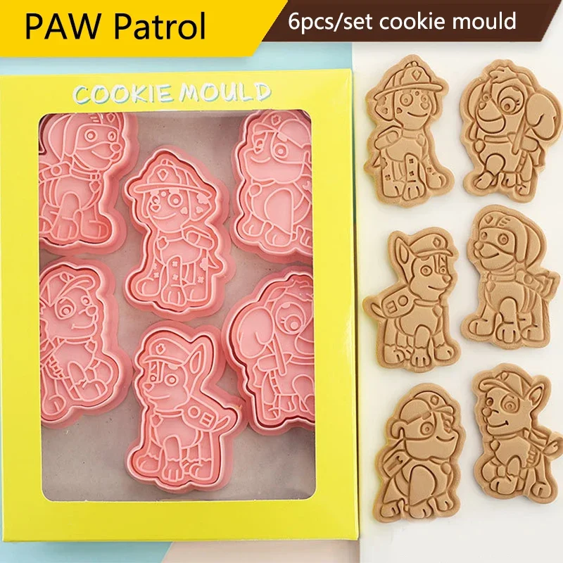 Paw Patrol Biscuit Mold Cute Cartoon Plastic Biscuit Cutting Mold Chase Skye Cake Baking Tool Accessori Decorazione Per Feste