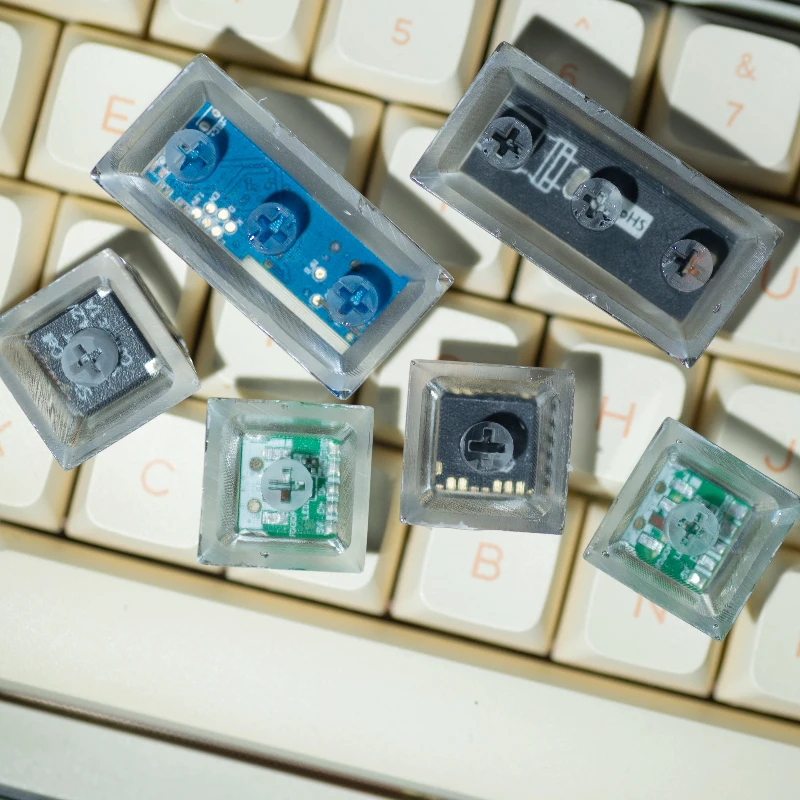 회로 기판 아티산 키캡 레진 반투명 체리 프로파일 키캡 수제 맞춤 키캡 MX 기계식 키보드 캡 선물