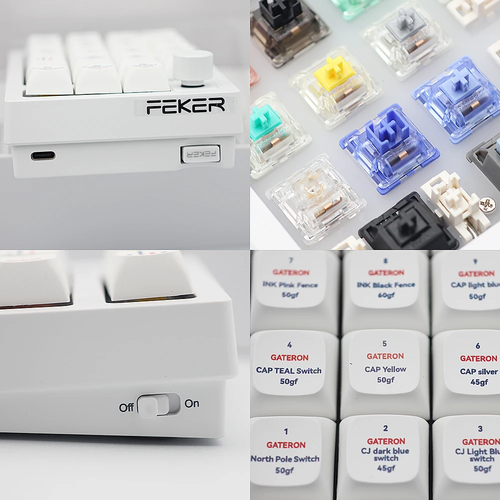 FEKER JJK21 Ʈ ġ ׽  Ű,  е, DIY ŰƮ, 3  , RGB 1500mah ,  Ű ֽ