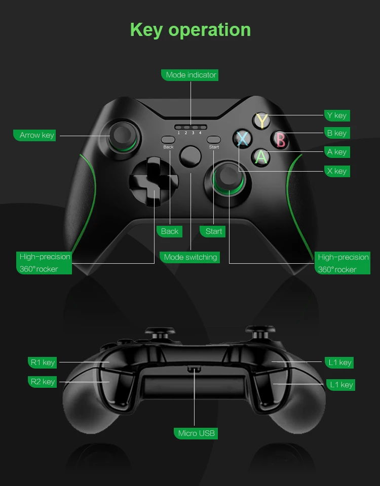 DATA FROG 2.4GHZ Wireless Controller For XBox One/Xbox Series S/X Vibration Gamepad Joystick For PC Windows 7/8/10/PS3 Console