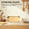 Metal Storage Tray Gold Oval Dotted Fruit Plate Small Items Jewelry Display Tray Mirror 5