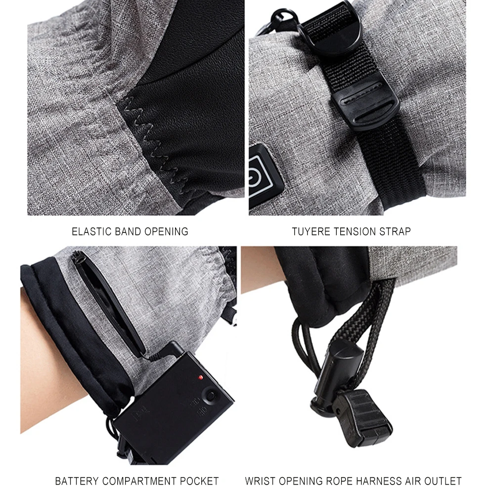 Waterproof Thermal Electric Heated Gloves for Skiing Hiking