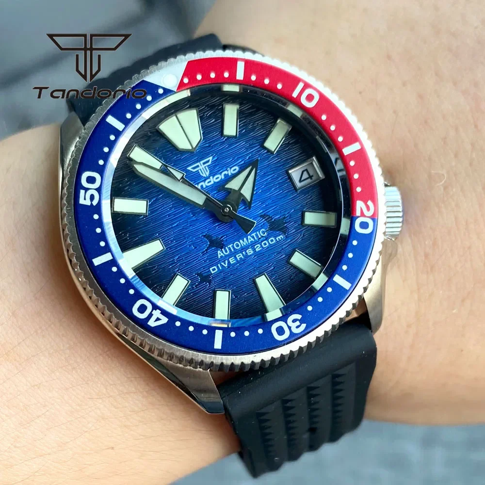 

Tandorio 37mm Dive Watch For Men SKX007 NH35 Movement Automatic Luminous 200M Waterproof Sapphire Rotating Bezel Date Wristwatch