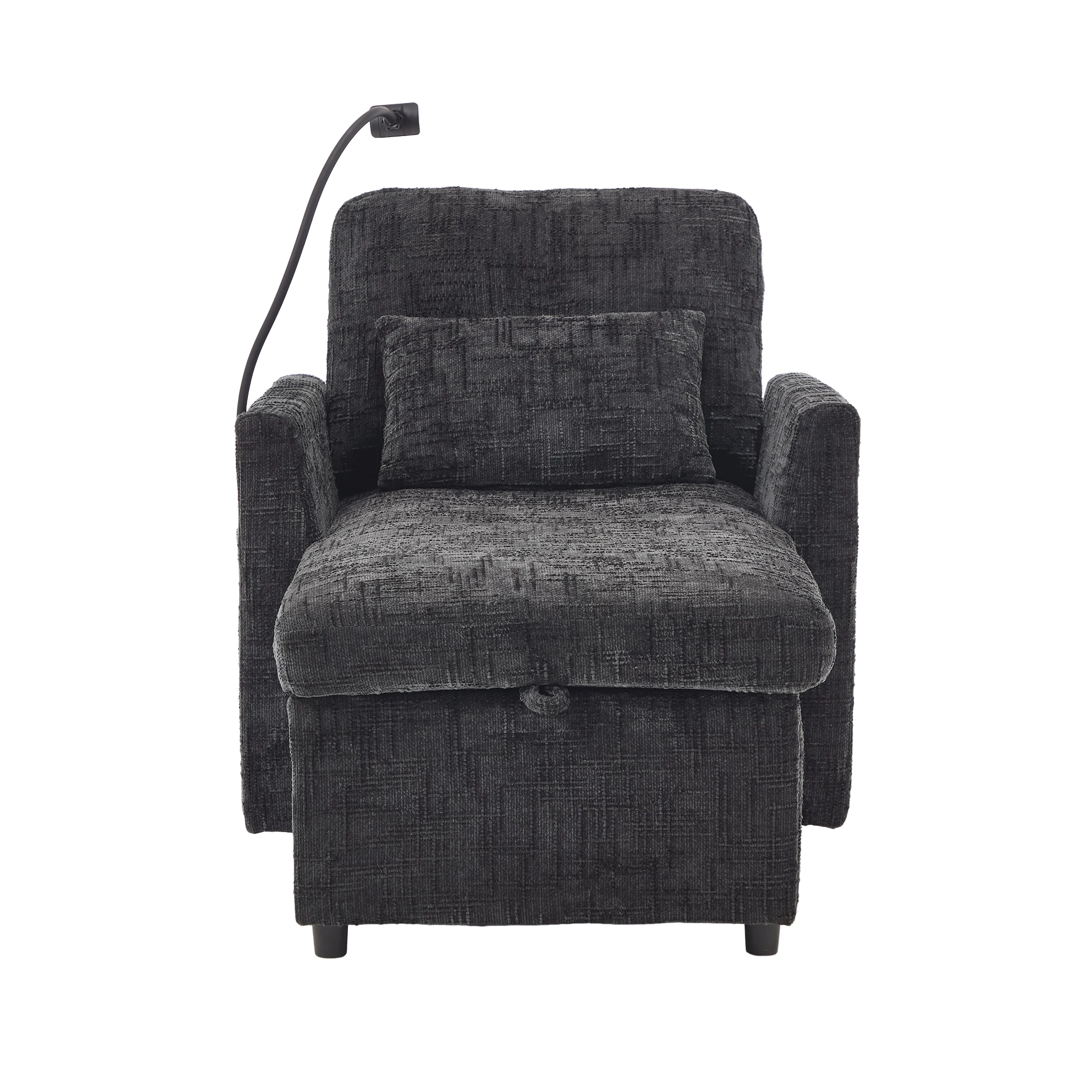 PINGGO Multifunktionales Schlafsofa im Wohnzimmer, Freizeitstuhl mit Handyhalterung, Schlafzimmer-Einzelstuhl mit Chenier – Detail 22