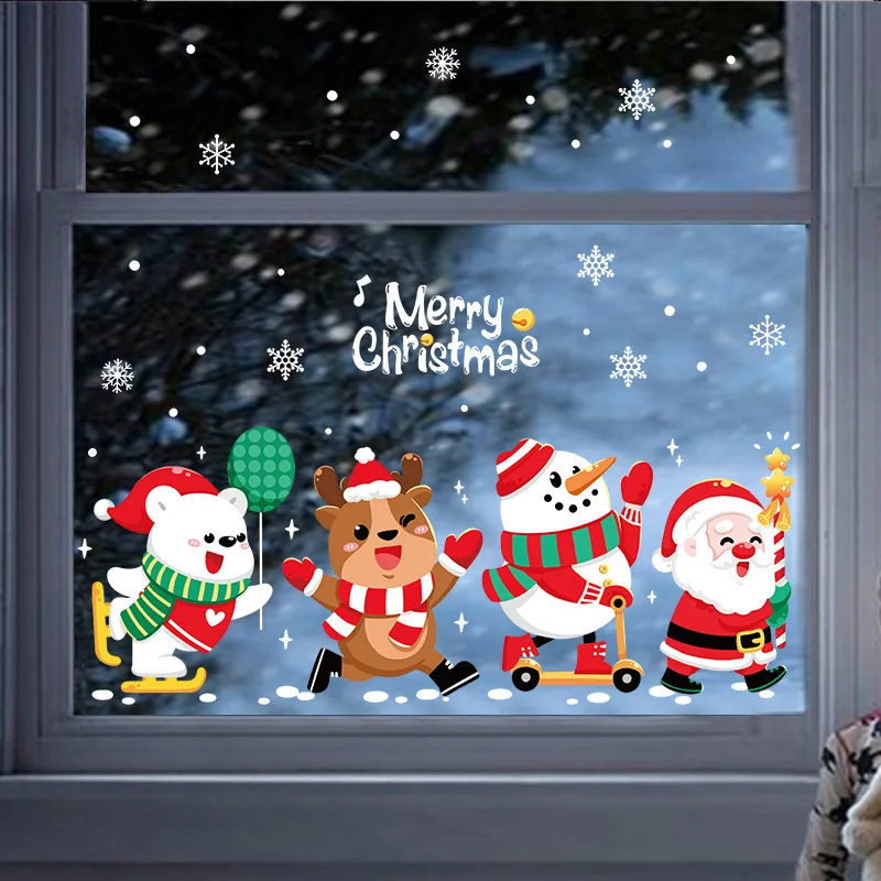 Santa Claus Christmas Tree Window Stickers