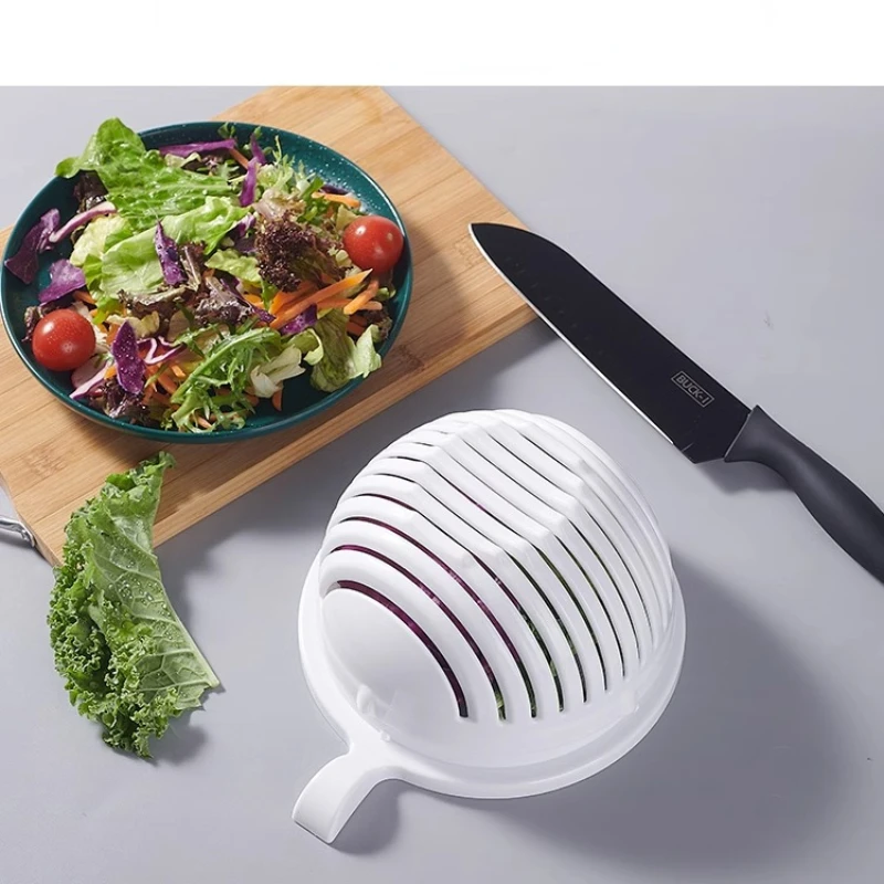 1pc Salad Cutting Bowl, Kitchen Tool For Cutting Vegetables And Fruits Into  Slices