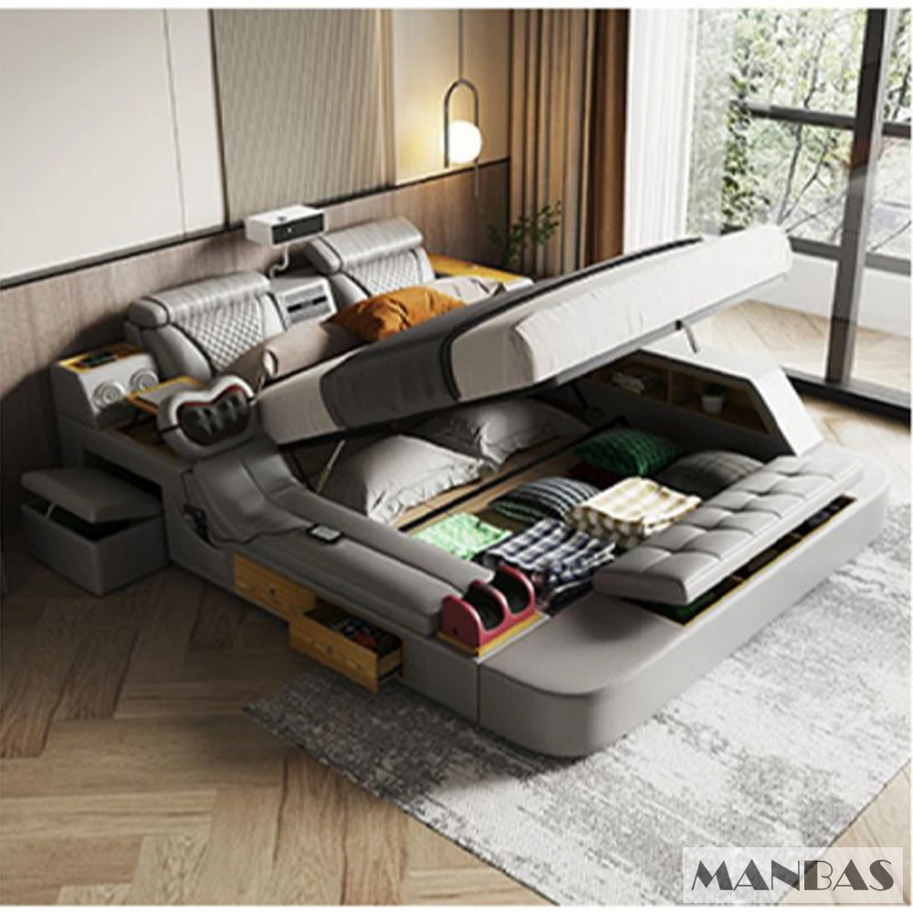 bed with high box