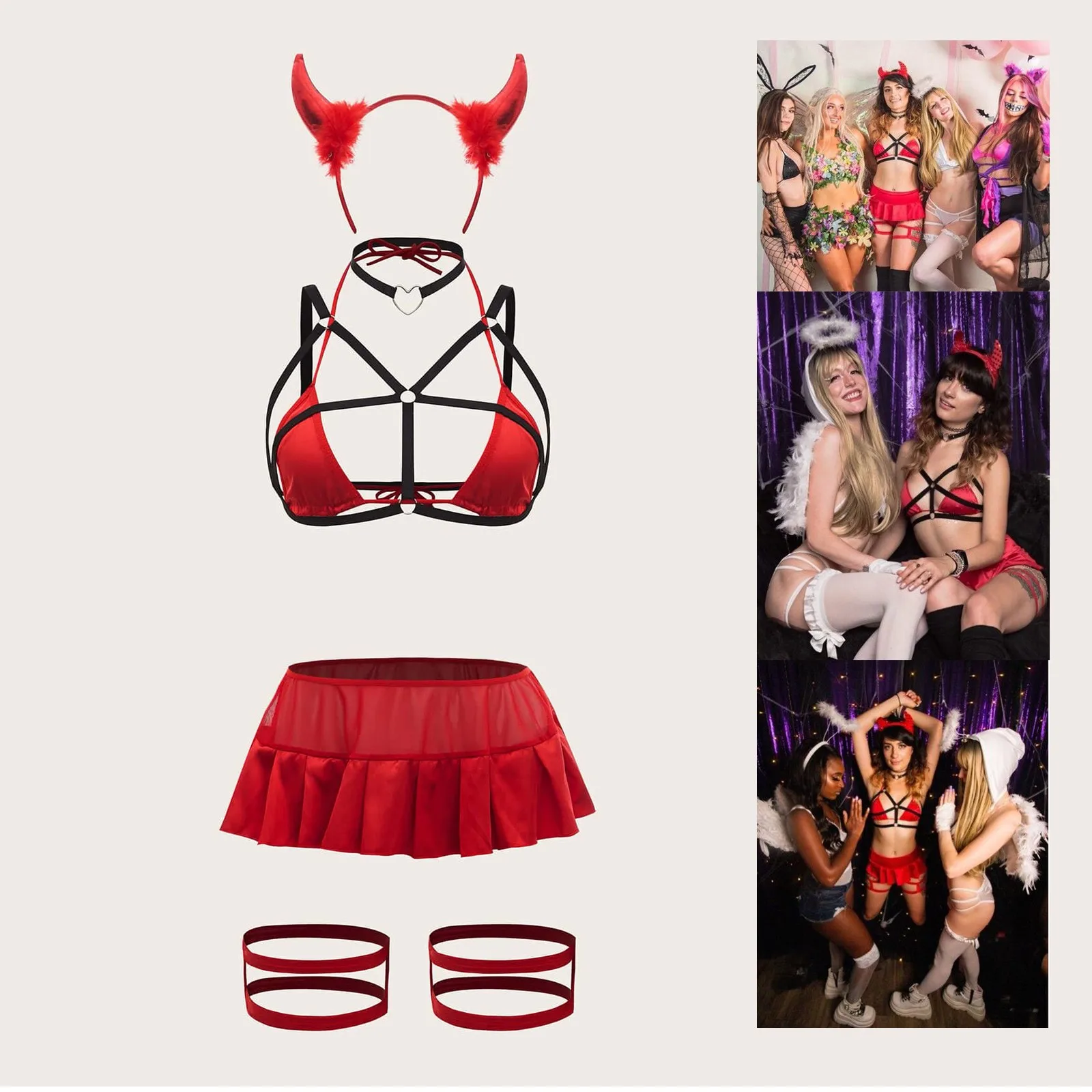

Fun Lingerie Set Skirt SM Rabbit Girl Sexy Large Queen Leather War Robe Uniform Temptation Rabbit Set Eight Piece Rabbit Set