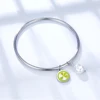 Trendy Smooth Stainless Steel Pendant Bangle Bracelets For Women Gold Silver Color Jewelry Wholesale 4
