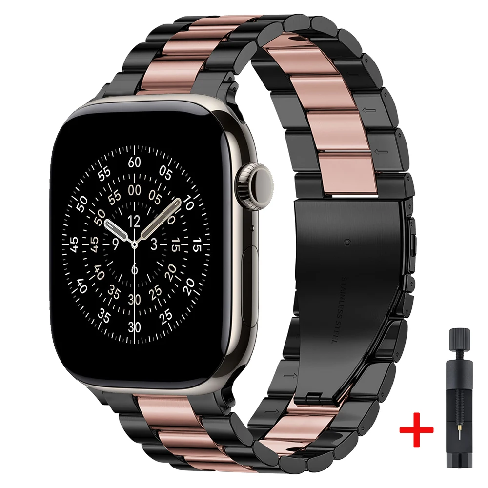 Elegant Metal Bracelet for Apple Watch - Fashionable Strap and Belt Accessory