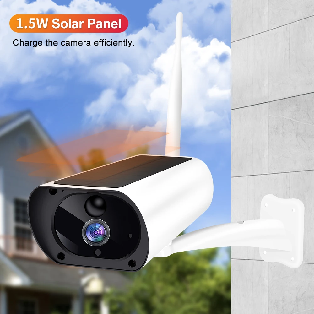 2MP 1080P Tuya APP  Solar Battery Power Outdoor Water-proof IP Bullet Camera Low Comsunption Home Security CCTV Monitor image_0