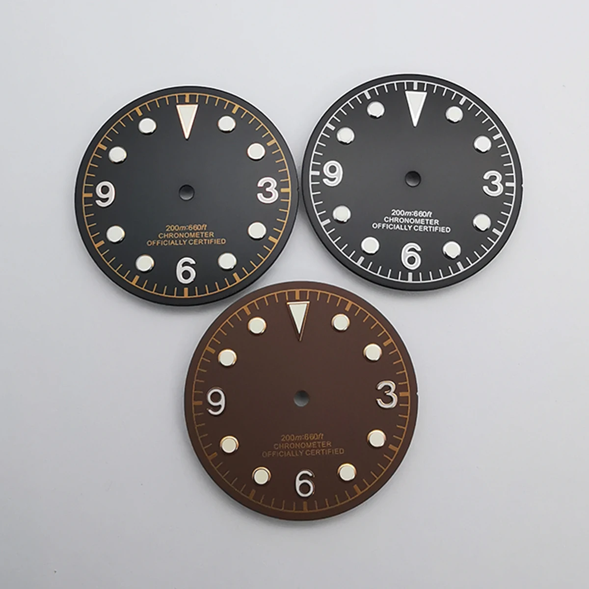 

30,5 мм светящиеся стерильные часы с циферблатом черного кофе подходит для NH35 NH36 Miyota 8215 DG2813 ETA 2836/2824 механизм