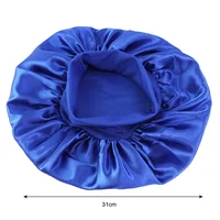 Satin Wide Brim Nightcap Shower Caps Silk Bonnet Elastic Soft Band Styling Cap Soft Silk Sleep Cap Bathroom Products 2