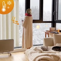 Quilted Blackout Curtains Heavy Duty Noise Reducing Thermal Insulated Drapes Liner Anti-cold Rod Pocket for Living Room Bedroom 2