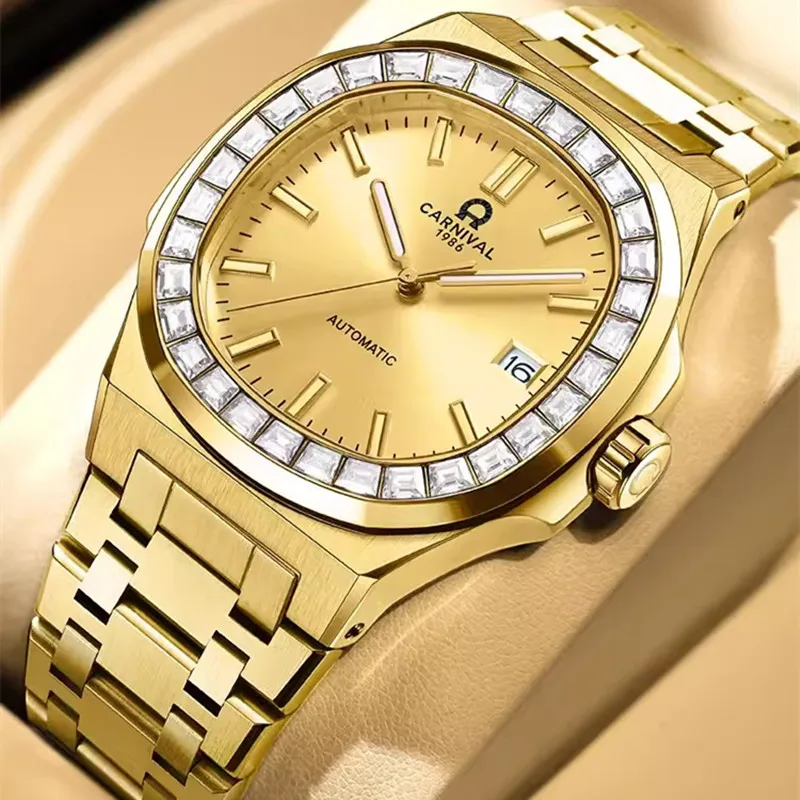 

Switzerland Top Luxury Brand CARNIVAL NH36A Automatic Mechanical Men's Watches Sapphire Diamond Waterproof Luminous Clocks C8109