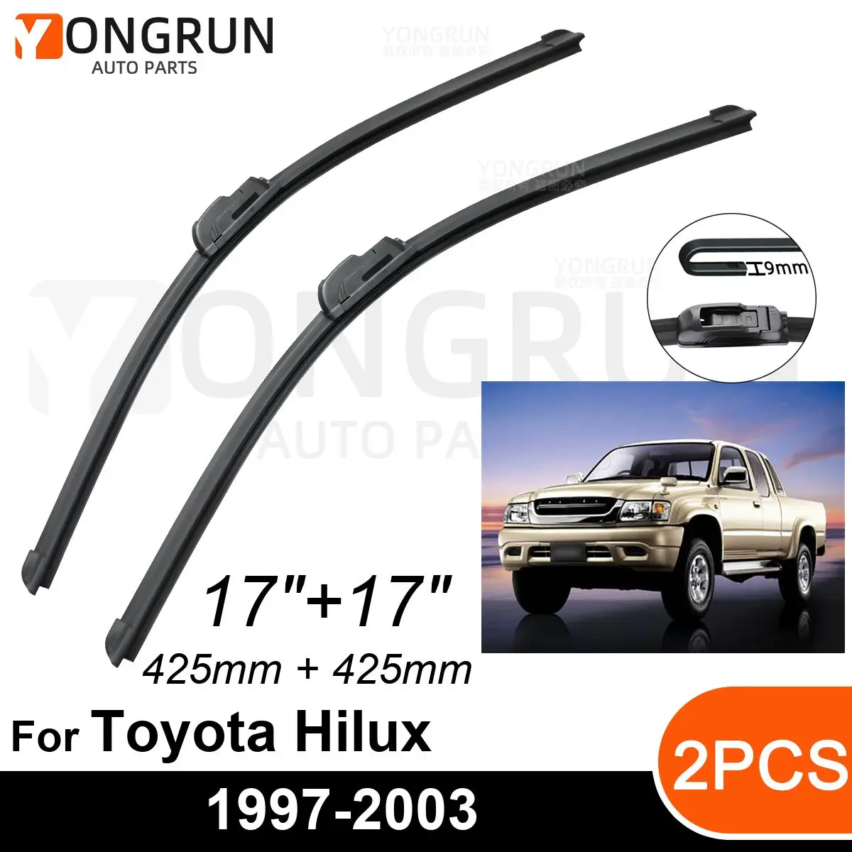 CarFrontWindshieldWipersForToyotaHiluxN140N150N160N1701997