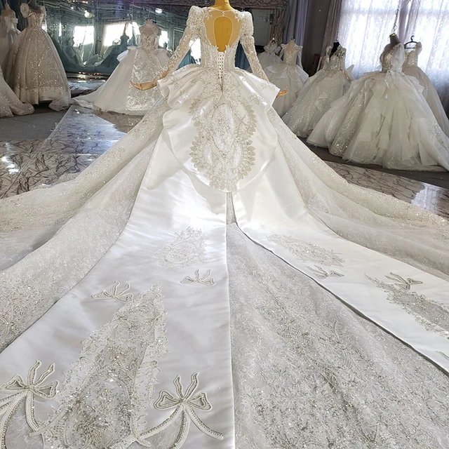 HTL2326 Off Shoulder Shoulder Wedding Dress Beading Crystal Wedding Party Dress Flower Princess Wedding Dress vestido ocasional 2