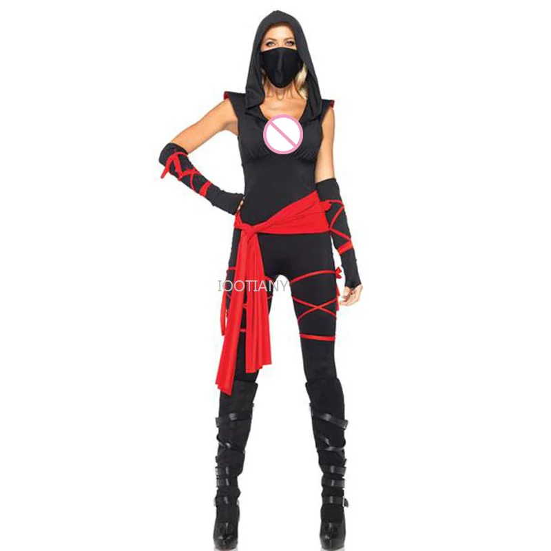 IOOTIANY S-XL Ladies Role Play Ninja Costume Adult Anime Warrior Cosplay Carnival Party Fancy Dress Up Ninja Stage Game Uniforms