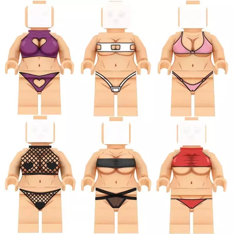 섹시하고 아름다운 소녀 수영복 볼 조인트 조립식 블록 데스크탑 장식품 생일 선물 장난감