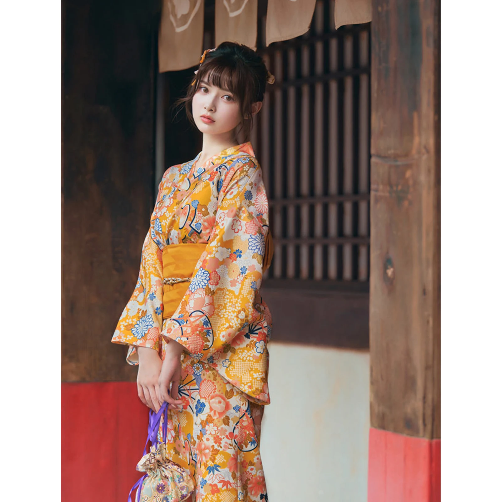 Women Japanese Kimono Lightweight Traditional Yukata for Festival Performance