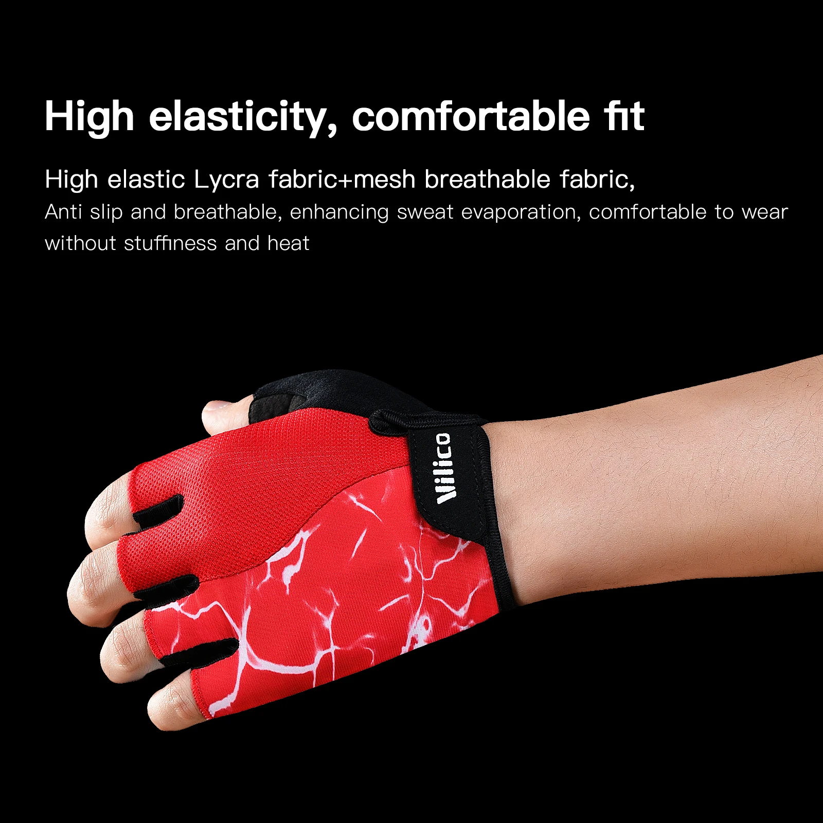 Breathable Short Finger Cycling Gloves, Thickened Palm Pad, Shock-Absorbing And Anti Slip Outdoor Sports Gloves