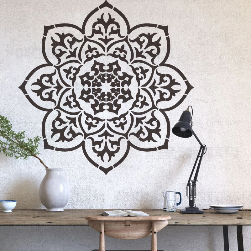 

110cm - 150cm Stencil Wall For Painting Template To Paint Furniture Makers Decorative Plaster Huge Giant Mandala Round S232