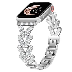 Elegant Diamond Metal Strap Bracelet for Women - Premium Watch Band Replacement (Silver 05)