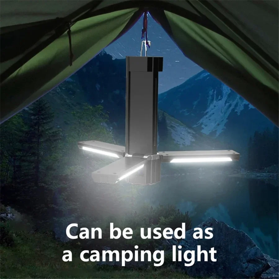 Trvose USB Rechargeable LED Camping Light Outdoor Tent Lamp Portable Foldable Flashlight Emergency Power Bank Work Night Lights