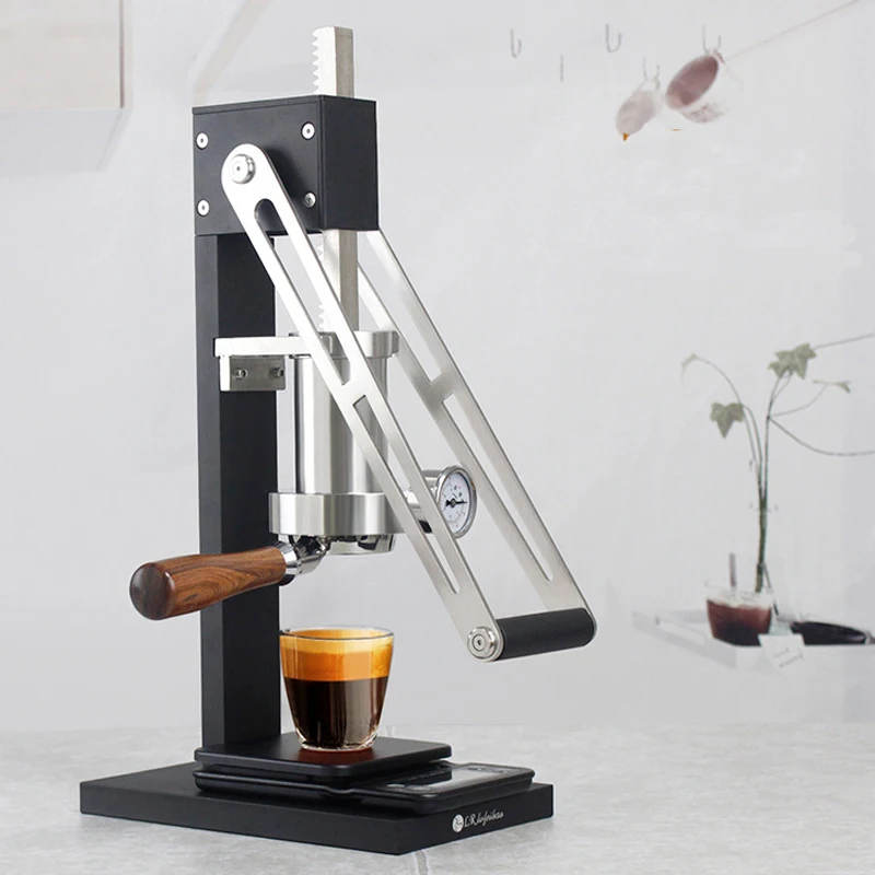  Mini cafetera manual de presión sobre la olla de café con  filtro de estampación a mano con tapa de concentración, taza de extracción  al vapor, máquina de café, Negro : Hogar