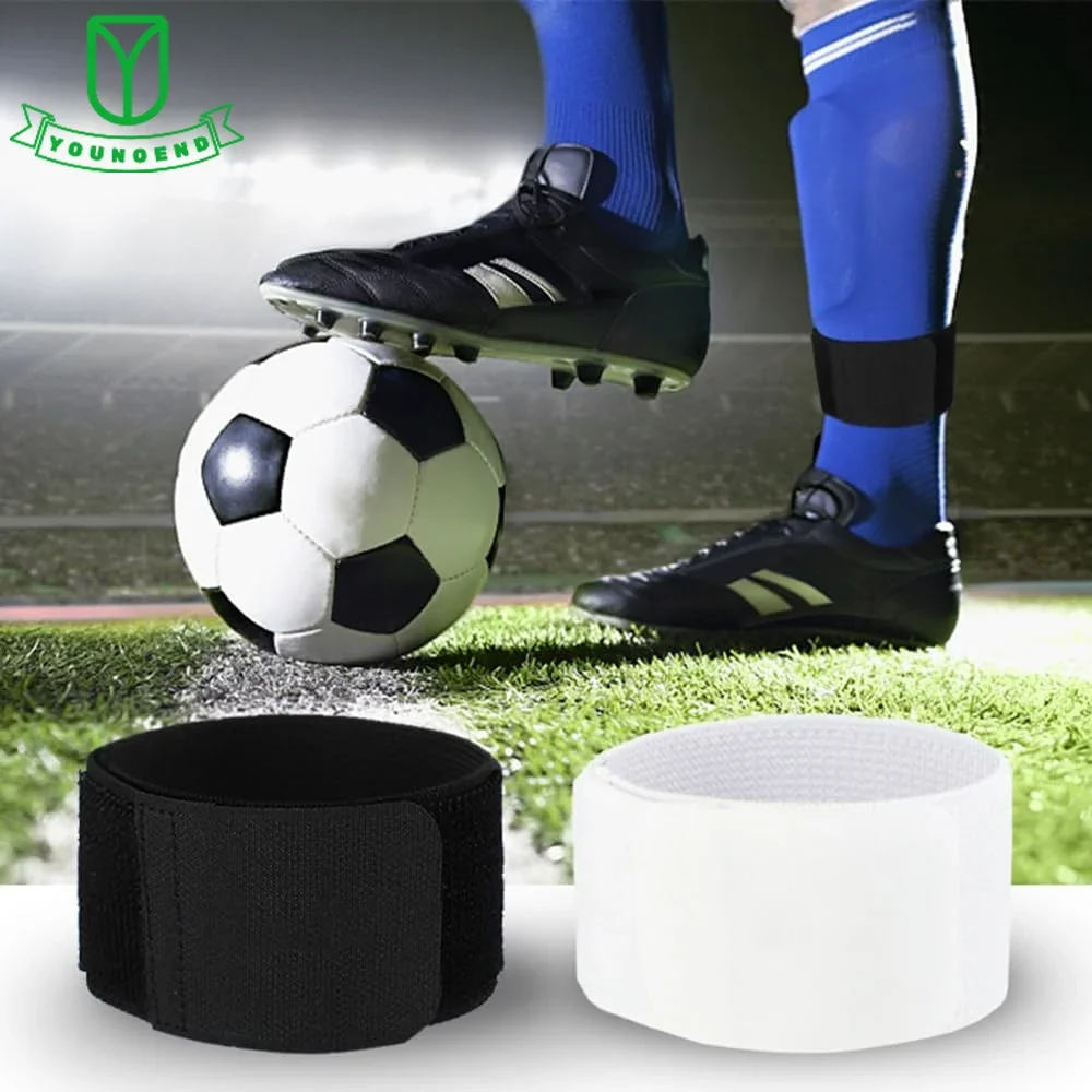 1Pair Adjustable Anti-Slip Soccer Shin Ankle Straps Football Sock Band Legging Shin Fixed Straps for Youth Kicking Ball Running