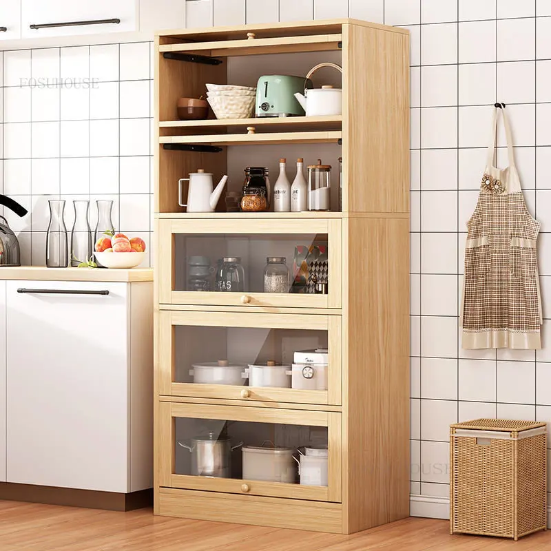 Modern Kitchen Cabinet Home Furniture Multi-layer Storage Cabinet Dining Sideboard Living Room Floor Tableware Electrical Racks