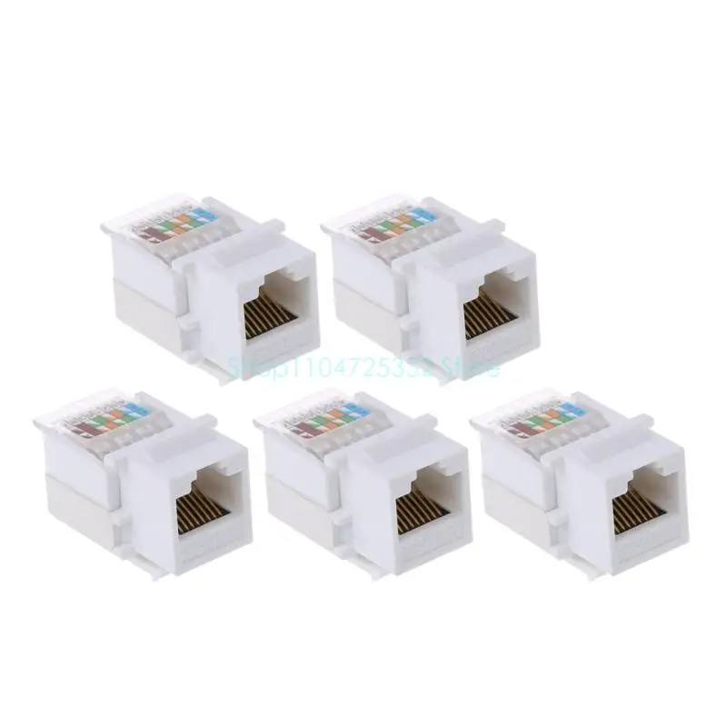 이더넷 RJ45 CAT5E 네트워크 키스톤 잭 클립 모듈 벽 플러그 커넥터 5PCS