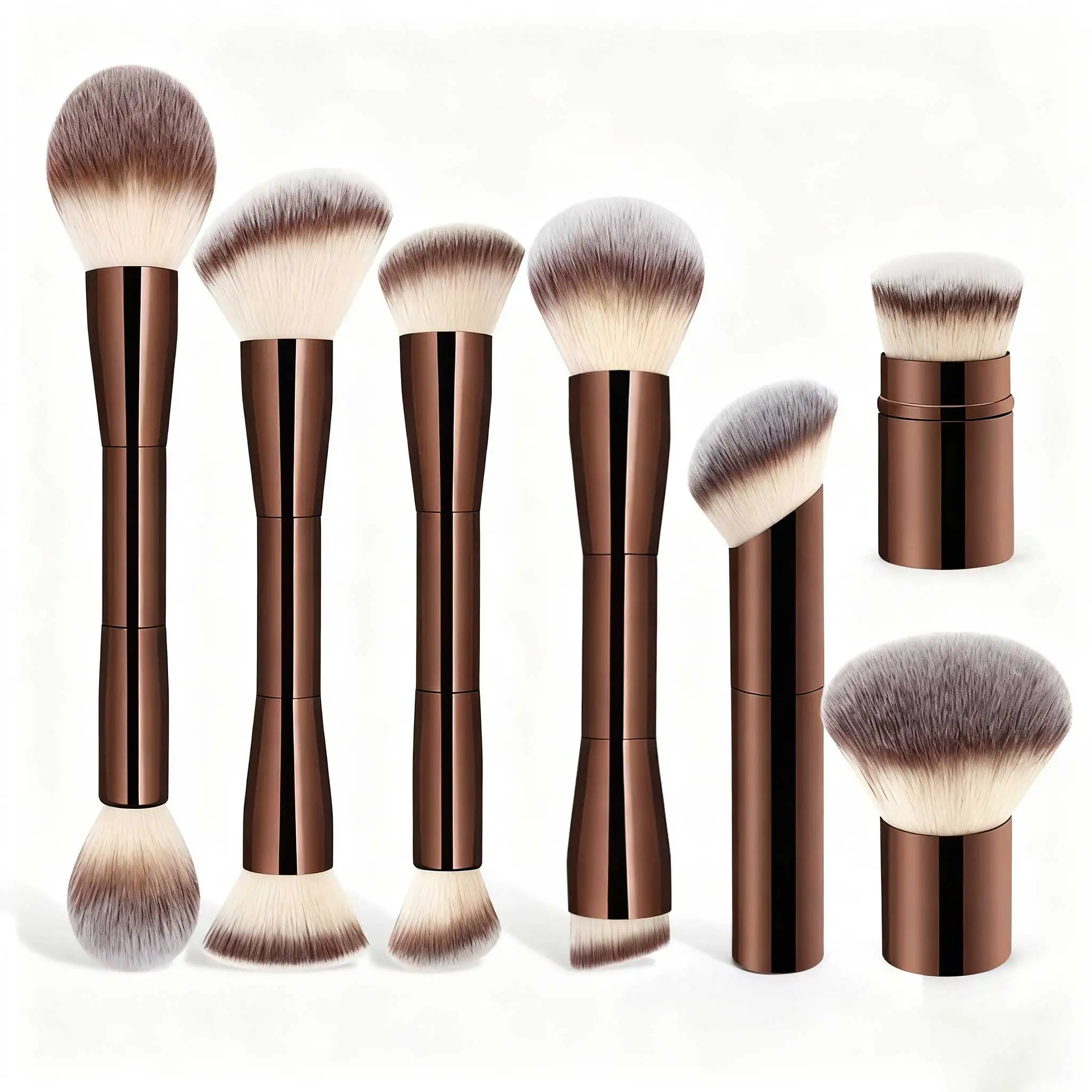 Makeup Brushes Double Head Foundation Powder Concealer Blusher Bronzer Makeup Brush Soft Fiber Hair Cosmetic Beauty Tools