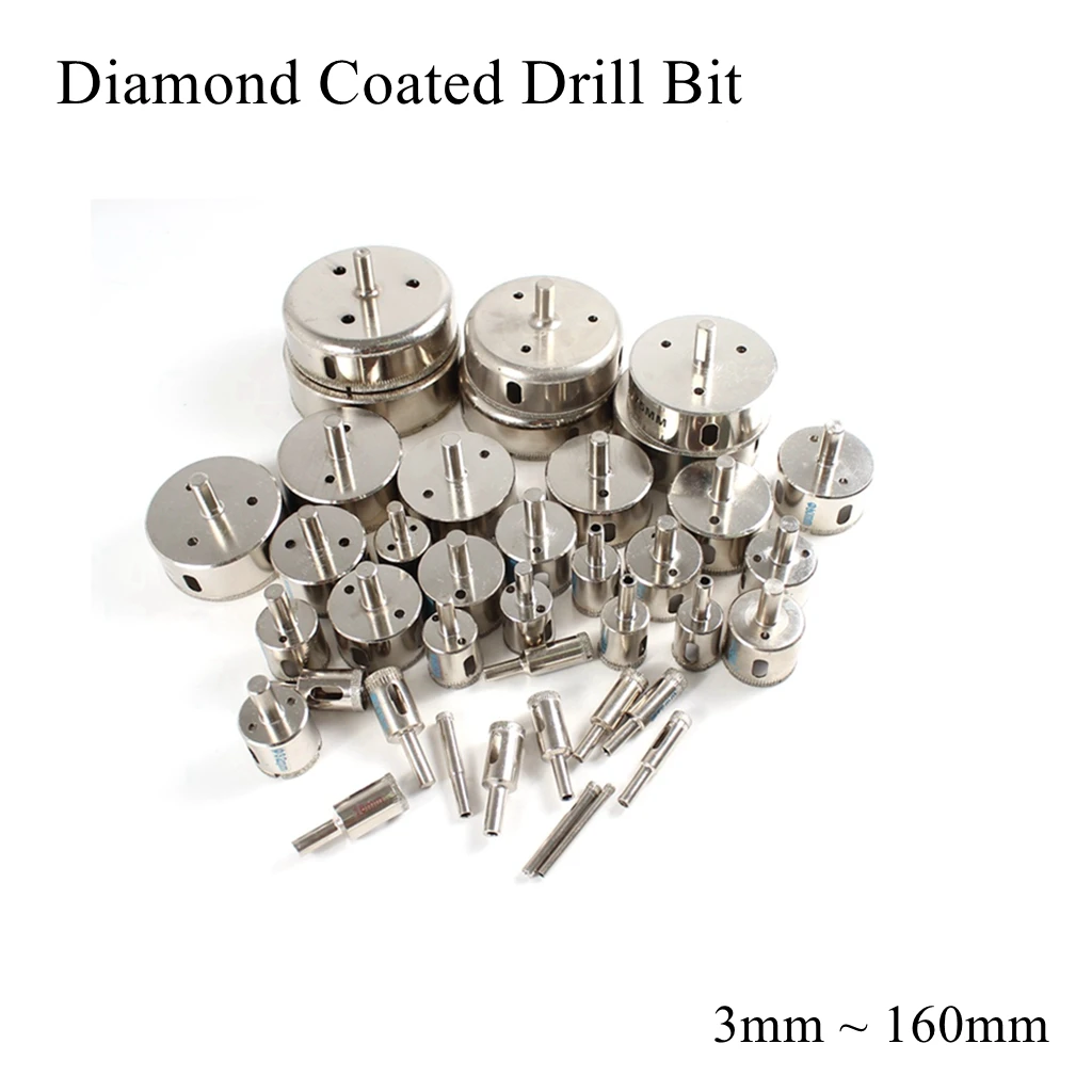 Diamond Coated Drill Bit Core Hole Saw Opener Glass Tile Marble Ceramic Stone Masonry Porcelain Granite Cutter Hand Power Tool 0 8 4mm diamond twists drill bit diamond coated tipped tip twist drill bits for glass jewelry stone tile reamer hole tool