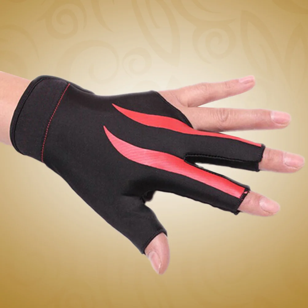 

Nylon Billiard Glove 3-Finger Glove Snooker Pool Cue Shooter Glove Stretchable Half Finger For Left Hand Not