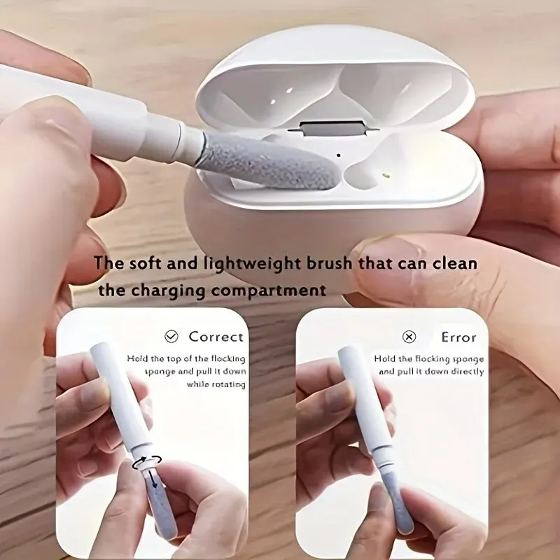 3-in-1 Small Bluetooth Earbud Cleaning Tool Multi-function Cleaning Kit Pen Wireless Headset Brush earbud cleaning tool