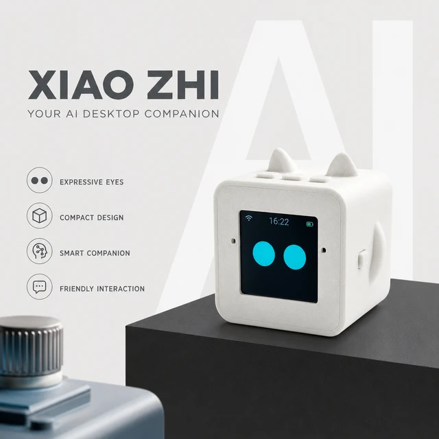 EMO XiaoZhi Mini AI Robot | Smart Voice Chatbot, Emotional Interaction, Personalized AI Companion, Multilingual, with Cat Ears 2