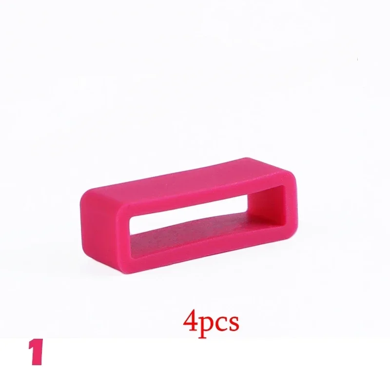 Rubber Silicone Watch Band Keeper Loops - Set of 4 Strap Security Holders