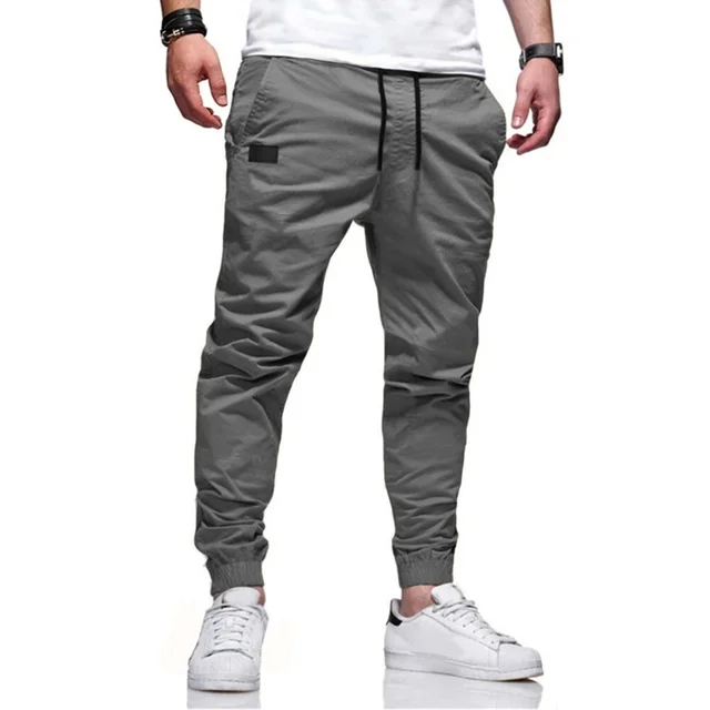 Pantalon Cargo pour hommes, ample, droit, vêtements de sport, couleur unie, survêtement polyvalent, jogging tissé, décontracté, nouvelle collection 2024 6
