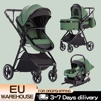 Poussette bébé luxueuse 3 en 1, portable, pliable, légère, pour nouveau-nés, convertible pour les voyages 1