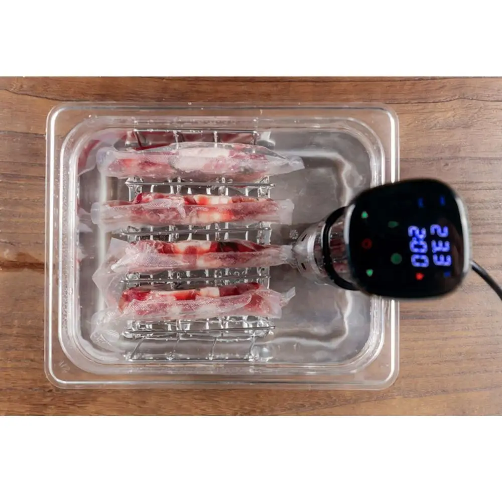 Vertical Mount Vide Rack Divider Stainless Steel 5 Detachable Dividers Sous-Vide Machine Collapsible Ensures Even Warming Sous Vide Cooker Lid