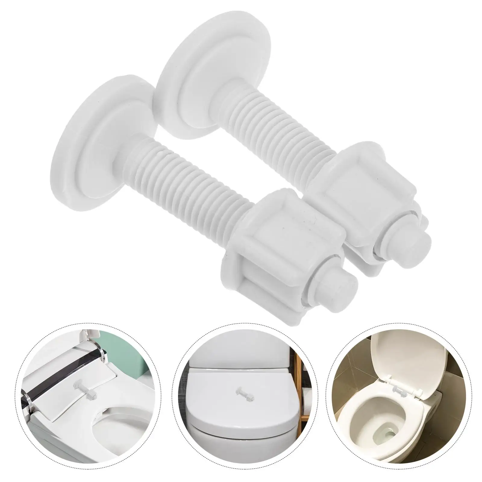 2 Pcs Toilet Expansion Screws Quick Release Plastic Bolts Nuts Rubber Plugs Universal Seat Hinge Fixation Compatibility