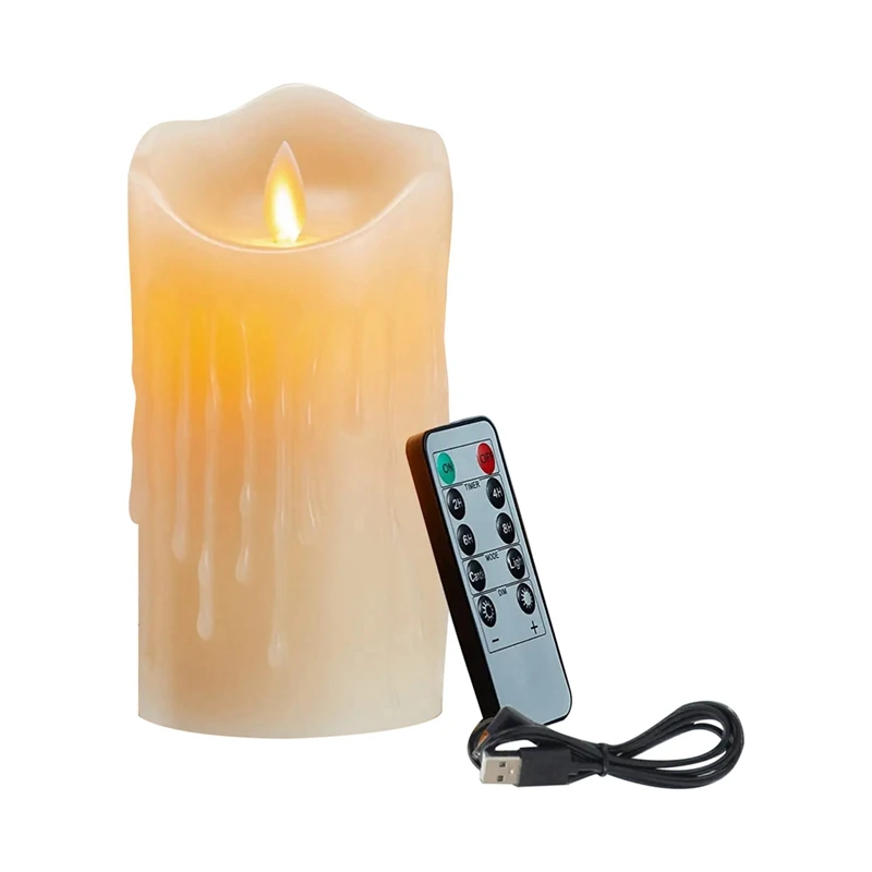 

3X LED Candles, Flickering Flameless Candles,Rechargeable Candle, Real Wax Candles With Remote Control,10Cm