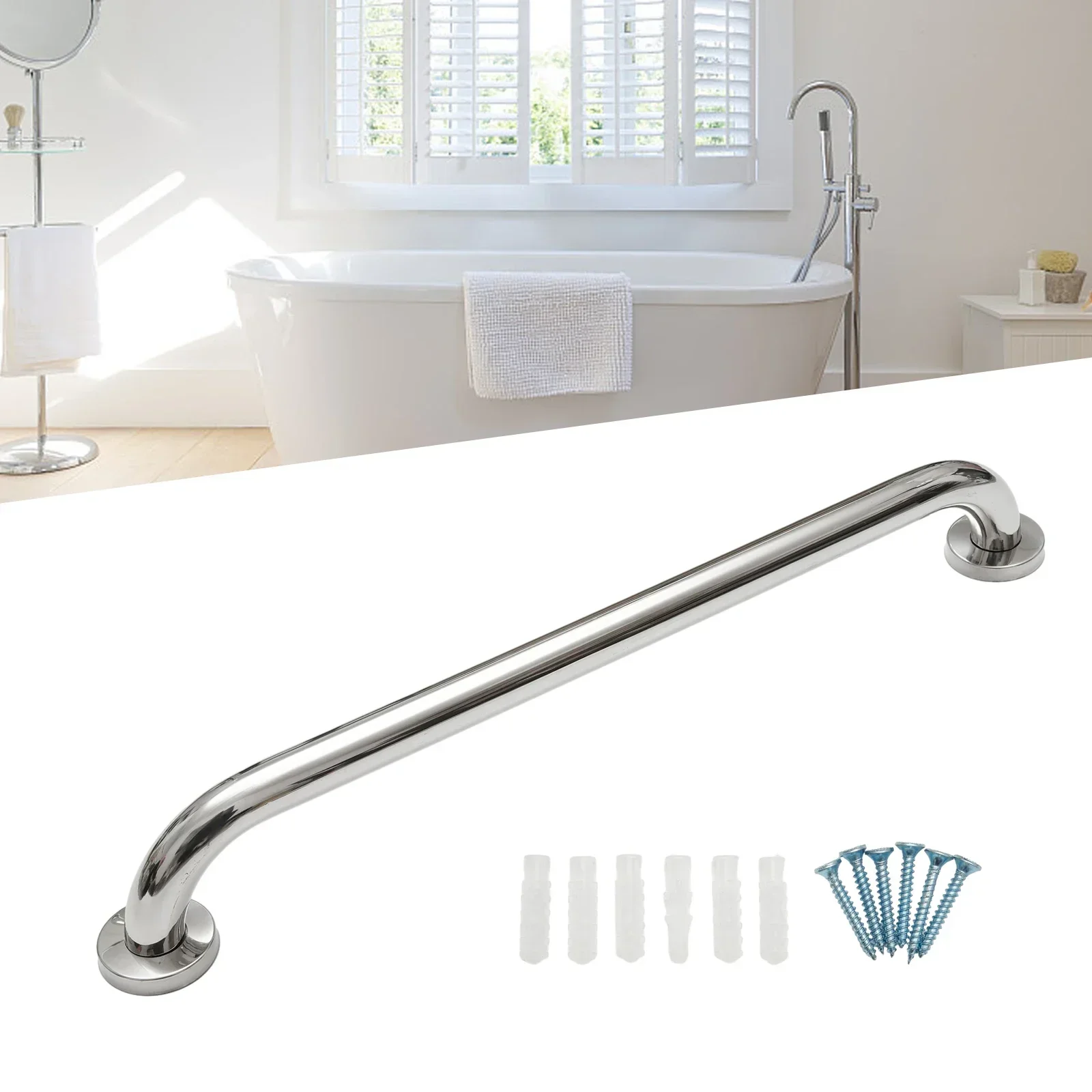 Bathroom Tub Toilet Handrail Grab Bar Shower Safety Support Handle Towel Rack