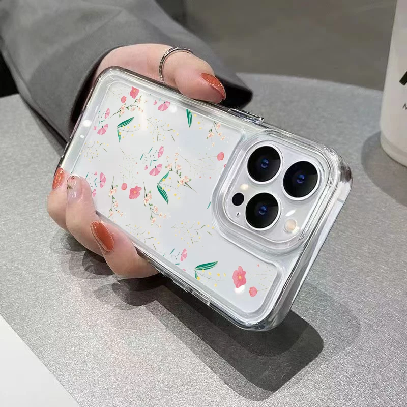 Small Floral Soft Silicone Clear Phone Case