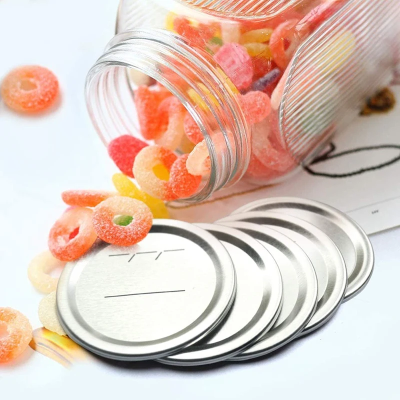 Canning Lids Regular Mouth For Ball/Kerr Jars Split-Type Metal Jar Lids Silicone Seals Silver